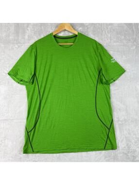 Icebreaker Merino Wool T-Shirt Mens XL Green Lightweight Outdoor Base Layer Hike